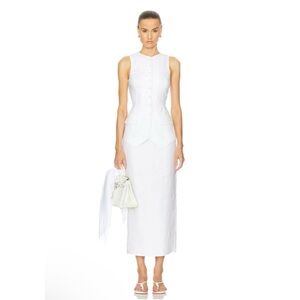 Revolve Helsa Linen Button Tunic & Maxi Skirt Set in Natural White